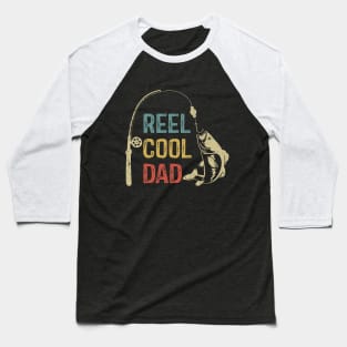 Fishing Gift for Dad Reel Cool Dad Vintage Baseball T-Shirt